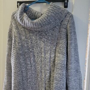 Elegant Gray Cowl Neck Sweater